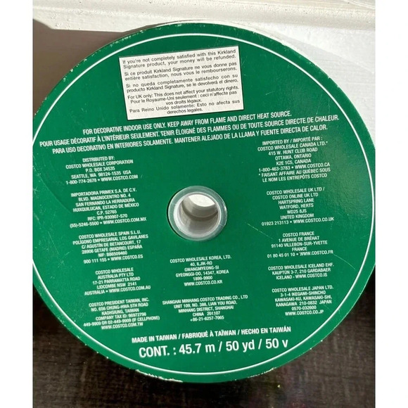 Kirkland Signature Wire Edged Ribbon Glitter Polka Dots Crafting Decorating 1.5" - Picture 5 of 5